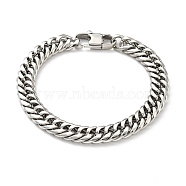 201 Stainless Steel Cuban Link Chains Bracelet for Men Women, Stainless Steel Color, 8-1/4 inch(20.8cm)(BJEW-H550-07B-P)