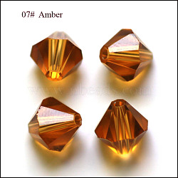 Imitation Austrian Crystal Beads, Grade AAA, Faceted, Bicone, Peru, 4x4mm, Hole: 0.7~0.9mm(SWAR-F022-4x4mm-203)