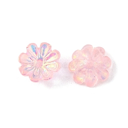 Resin Cabochons, Nail Art Decoration Accessories, AB Color Plated, Flower, Light Coral, 7x2.5mm(MRMJ-S042-003A)