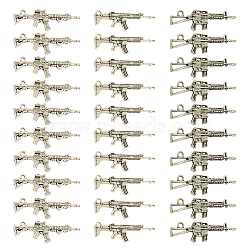 30Pcs 3 Style Tibetan Style Alloy Rifle/Gun Pendants, Cadmium Free & Lead Free, Antique Silver, 44~45x13~15x3~4mm, Hole: 2~2.5mm, 10pcs/style(TIBEP-SC0001-84)