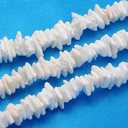 Natural Sea Shell Chips Beads Strands, Shell Shards, Seashell Color, 6~12x4~10x1~3mm, Hole: 1mm, about 178~185pcs/strand, 15.75 inch(BSHE-Q024-02)