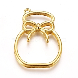 Zinc Alloy Open Back Bezel Pendants, For DIY UV Resin, Epoxy Resin, Pressed Flower Jewelry, Lucky Bag, Golden, 26.5x19.5x2.5mm, Hole: 1.2mm(PALLOY-D199-10G)