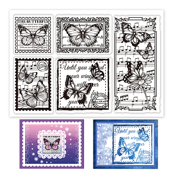 PVC Plastic Stamps, for DIY Scrapbooking, Photo Album Decorative, Cards Making, Stamp Sheets, Butterfly Farm, 16x11x0.3cm