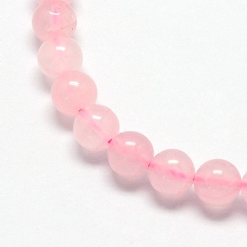 Natural  Rose Quartz Beads Strands, Round, 4mm, Hole: 0.8mm, about 92pcs/strand, 15 inch~16 inch
