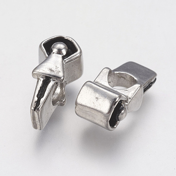Ion Plating(IP) 304 Stainless Steel European Beads, Dancer, Large Hole Beads, Antique Silver, 16.5x8x9mm, Hole: 5mm