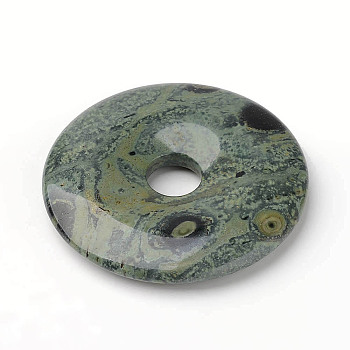 Natural Kambaba Jasper Pendants, Donut/Pi Disc, Donut Width: 20mm, 50x7.5mm, Hole: 10mm