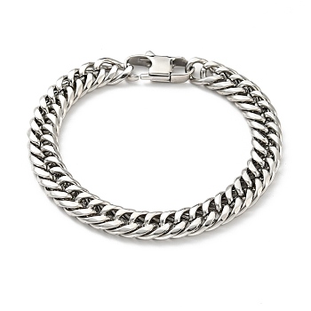 Non-Tarnish 201 Stainless Steel Cuban Link Chains Bracelet for Men Women, Stainless Steel Color, 8-1/4 inch(20.8cm)