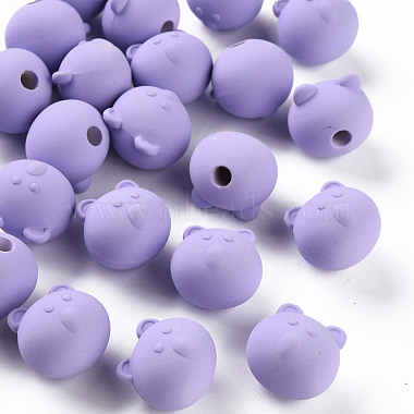 Lilac Bear Acrylic Beads