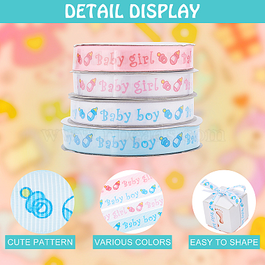 PandaHall Elite Baby Shower Ornaments Decorations Word Baby Printed Polyester Grosgrain Ribbons(OCOR-PH0001-11)-4