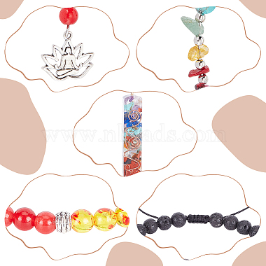 Anattasoul conjunto de joyas de yoga con chakras de piedras preciosas mixtas naturales y sintéticas(SJEW-AN0001-40)-3