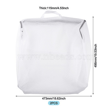 2pcs sacs &agrave; linge en maille polyester avec fermeture &eacute;clair et poign&eacute;es(ABAG-TA0002-18A)-4