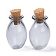 Oval Glass Cork Bottles Ornament(AJEW-O032-03E)-1
