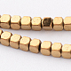 Faceted Cube Electroplate Non-magnetic Synthetic Hematite Bead Strands(G-L426-03D)-1
