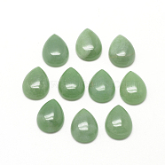 Natural Green Aventurine Cabochons, teardrop, 13~14x9~10x5mm(X-G-R417-10x14-43)