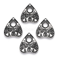 Tibetan Style Alloy Pendants, Heart with Word, Antique Silver, 26x22.5x1mm, Hole: 1.8mm(PALLOY-N176-23AS)