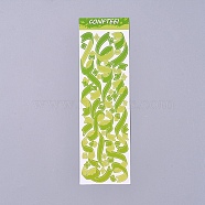 Decorative Labels Stickers, DIY Handmade Scrapbook Photo Albums, Green, 165x50x0.5mm, Pattern: 6~72mm(DIY-L037-C07)