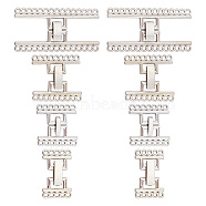 8 Sets 4 Styles Alloy and Brass Fold Over Clasps, Platinum, 24x16.5~47x5mm, Hole: 2mm, 2sets/style(FIND-FH0004-48)