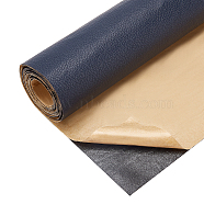PU Leather Self-adhesive Fabric, Rectangle, Midnight Blue, 135x30x0.1cm(DIY-WH0209-71H)