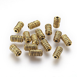 Tibetan Style Alloy Beads, Antique Golden Color, Lead Free & Nickel Free & Cadmium Free, Size: about 6mm wide, 11mm long, hole: 2.5 mm(X-GLF0588Y-NF)