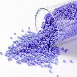 TOHO Round Seed Beads, Japanese Seed Beads, (48L) Opaque Periwinkle, 11/0, 2.2mm, Hole: 0.8mm, about 1103pcs/10g(X-SEED-TR11-0048L)