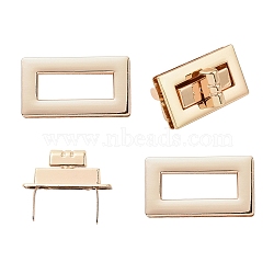 WADORN Alloy Twist Lock Clasps for Purse Making Supplies, with Iron Findings, Rectangle, Light Gold, 1.2~2.1x3.1~3.9x0.03~3cm, Inner Diameter: 0.9x2.65cm(DIY-WR0001-29)