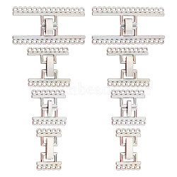 8 Sets 4 Styles Alloy and Brass Fold Over Clasps, Platinum, 24x16.5~47x5mm, Hole: 2mm, 2sets/style(FIND-FH0004-48)