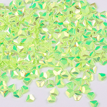 Laser Shining Nail Art Glitter, Manicure Sequins, DIY Sparkly Paillette Tips Nail, Diamond Shaped, Lawn Green, 3.5x3.5x0.7mm
