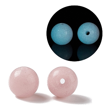 Luminous Candy Color Glass Bead, Glow in the Dark,  Round, Dark Salmon, 6mm, Hole: 0.8mm