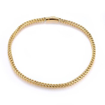 304 Stainless Steel Wheat Chain Necklaces, with Bayonet Clasps, Golden, 23.62 inch(60cm), 8mm
