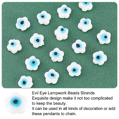 SUPERFINDINGS Handmade Evil Eye Lampwork Beads Strands(LAMP-FH0001-11)-4