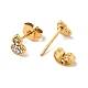 Rhinestone Gourd Stud Earrings with 316 Surgical Stainless Steel Pins(EJEW-A081-04G)-3