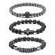 Energy Power Cross Beads Stretch Bracelets Set for Men Women(BJEW-JB06891)-1
