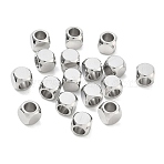 304 Stainless Steel Spacer Beads, Cube, Tarnish Free, Stainless Steel Color, 6x6x6mm, Hole: 4mm(SA-CBA97DF-02P-01)