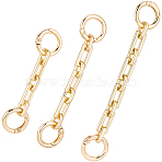 3Pcs 3 Styles Alloy Rectangle Link Bag Extender Chains, with Swivel Clasps, Golden, 9.5~14.2cm, 1pc/style(PURS-BBC0001-06)