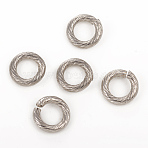 Tarnish Resistant 304 Stainless Steel Open Jump Rings, Twisted Round, Stainless Steel Color, 12 Gauge, 10x2mm, Inner Diameter: 6mm(X-STAS-G224-23P-05)