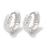 Ring Brass Hoop Earrings for Women, Real Platinum Plated, 13x4.5mm(EJEW-U008-02P)