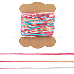 50M Gradient Color Waxed Polyester Cords, Round, Colorful, 1mm(YC-TADJ0001-04B)