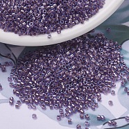 MIYUKI Delica Beads, Cylinder, Japanese Seed Beads, 11/0, (DB0922) Sparkling Orchid Lined Aqua, 1.3x1.6mm, Hole: 0.8mm, about 20000pcs/bag, 100g/bag(SEED-J020-DB0922)