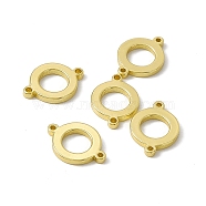 Rack Plating Brass Connector Charms, Real 18K Gold Plated, Long-Lasting Plated, Cadmium Free & Nickel Free & Lead Free, Letter Links, Letter.O, 14x10x1.5mm, Hole: 1mm(KK-C007-38G-O)