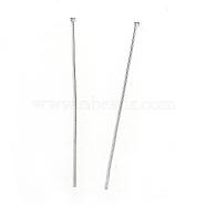 304 Stainless Steel Flat Head Pins, Stainless Steel Color, 50x0.8mm, Head: 1.8mm(STAS-D448-015P)