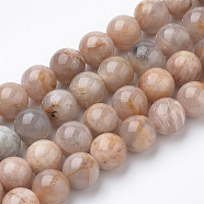 Natural Sunstone Beads Strands, Round, 8x7.5mm, Hole: 1mm, about 46~49pcs/strand, 15.5 inch(G-S150-51-8mm)