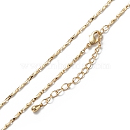 Brass Link Chain Necklaces, Long-Lasting Plated, Real 18K Gold Plated, 16.54 inch(42cm)(NJEW-K123-03G)