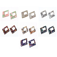 Cellulose Acetate(Resin) Pendants, Rhombus, Mixed Color, 37x27.5x2.5mm, Hole: 1.5mm, side length 22.5mm(KY-S112-A-M)