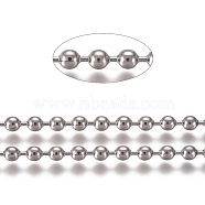 304 Stainless Steel Ball Chains, with Spool, Stainless Steel Color, 6mm(CHS-E021-13D-P)