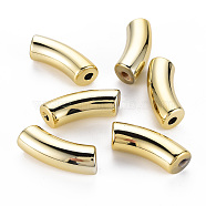 UV Plating Acrylic Beads, Curved Tube, Golden Plated, 34x11.5x13mm, Hole: 3.5mm(PACR-Q120-001A)
