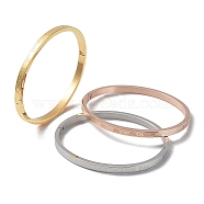 3Pcs 3 Color 304 Stainless Steel Bangles Set, Roman Numerals, Mixed Color, 2x2-3/8 inch(50x59mm), 1Pc/style(BJEW-F464-09)