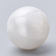 Food Grade Eco-Friendly Silicone Beads, Round, Snow, 14~15mm, Hole: 2mm(SIL-R008C-21)