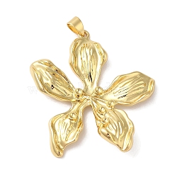 Rack Plating Brass & Cubic Zirconia Pendants, Cadmium Free & Lead Free, Long-Lasting Plated, Flower, Real 18K Gold Plated, 42x37.5x3mm, Hole: 5mm(KK-L216-068G)