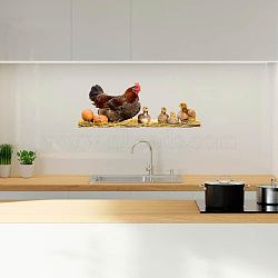 Translucent PVC Self Adhesive Wall Stickers, Waterproof Building Decals for Home Living Room Bedroom Wall Decoration, Chook, 600x380mm, 2 sheets/set(STIC-WH0015-155)