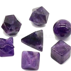 Natural Amethyst Mixed Shape Figurines Statues for Home Desk Decorations, 15~24mm, 7pcs/set(PW-WG17608-01)